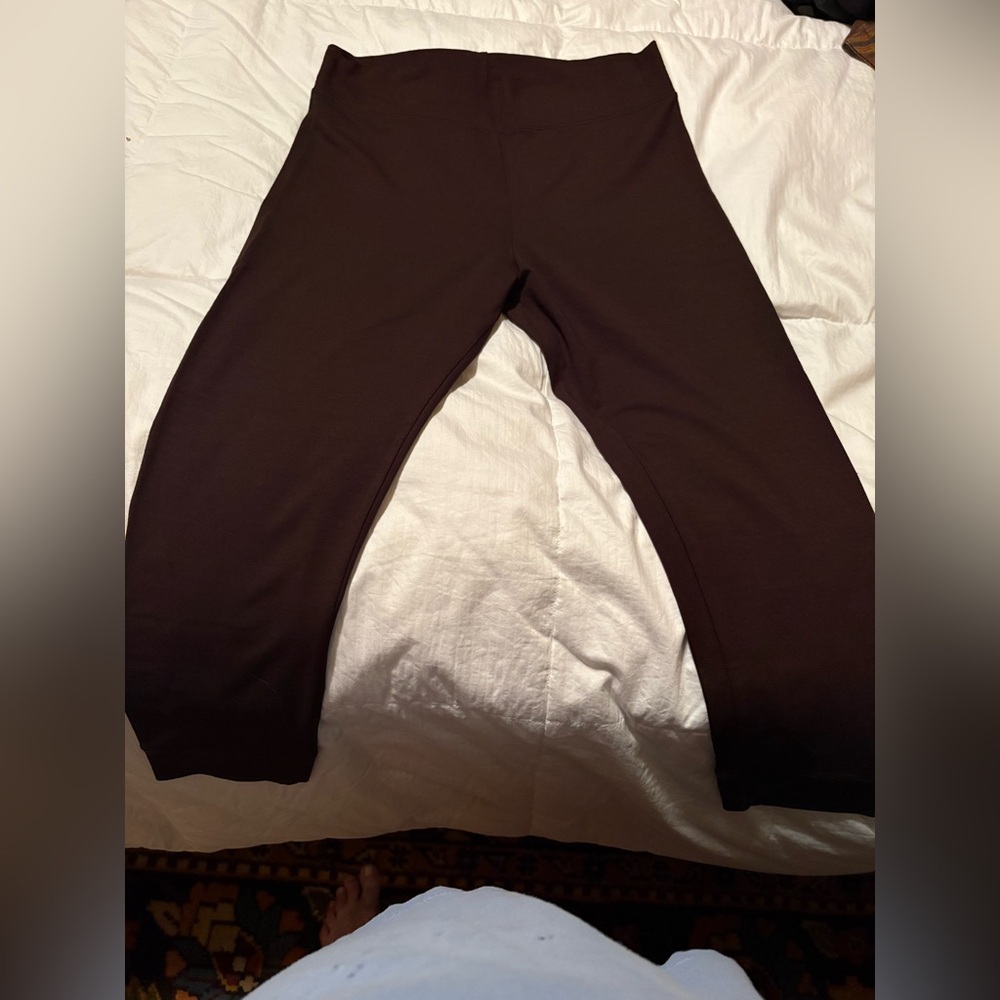 Dark Brown Stretch Crop Leggings